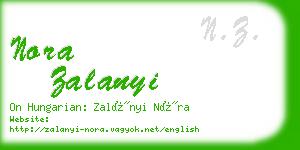 nora zalanyi business card